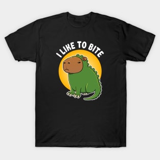 I like to bite Capybara Dinosaur Costume T-Shirt